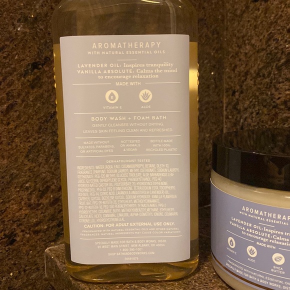 💜 2-pc Set “Lavender & Vanilla” BBW Aromatherapy Body Wash + Scrub, Full Sz NWT - Picture 7 of 12